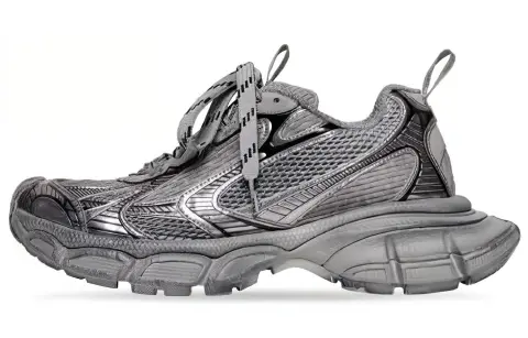 Balenciaga 3XL Mesh Low top Chunky Sneakers Men's Silver Gray