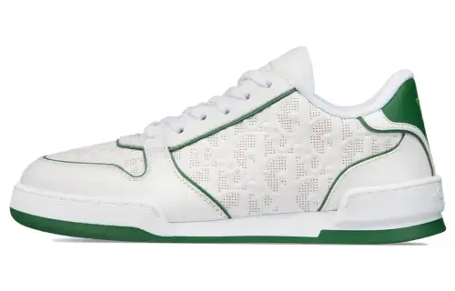 DIOR One White Sneakers Leather Low top Stylish Skateboarding Shoes Women's White Green