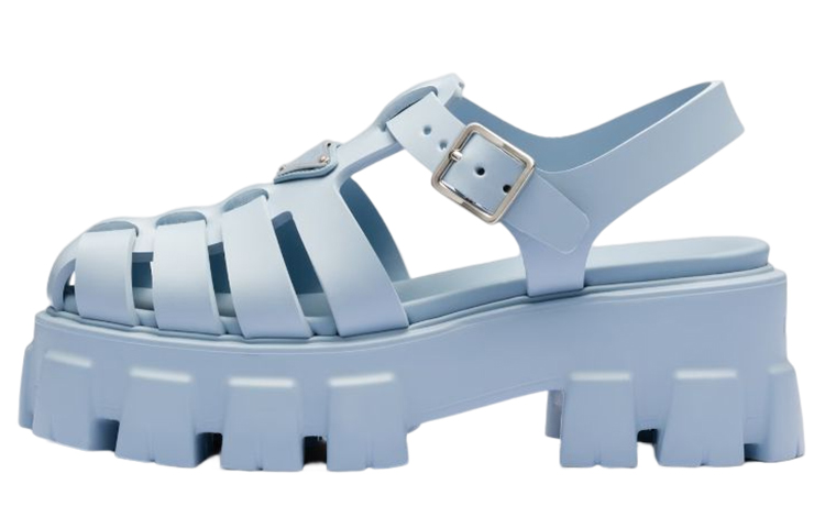 PRADA Monolith Foam Rubber 55mm Sandals Light Blue Women's