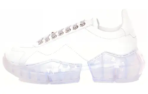 Jimmy Choo Diamond Comfortable Low top Sports Casual Shoes Women's White