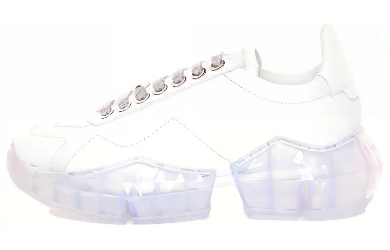 Jimmy Choo Diamond Comfortable Low top Sports Casual Shoes Women's White