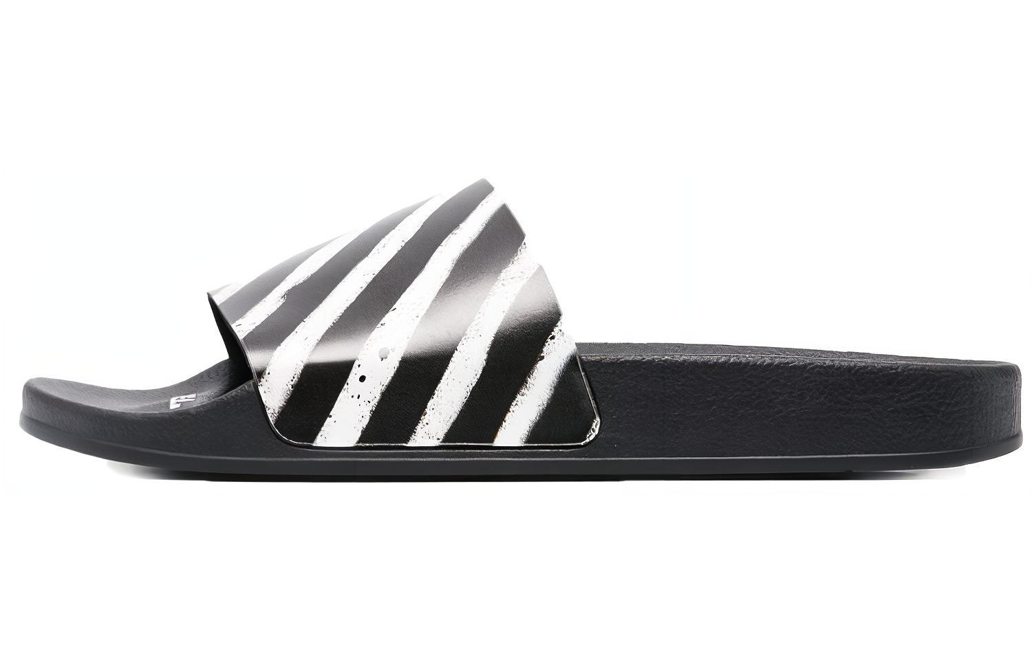 OFF WHITE Industrial Sliders 'Diagonal Stripe Black White'