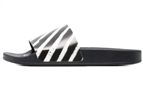 OFF WHITE Industrial Sliders 'Diagonal Stripe Black White'