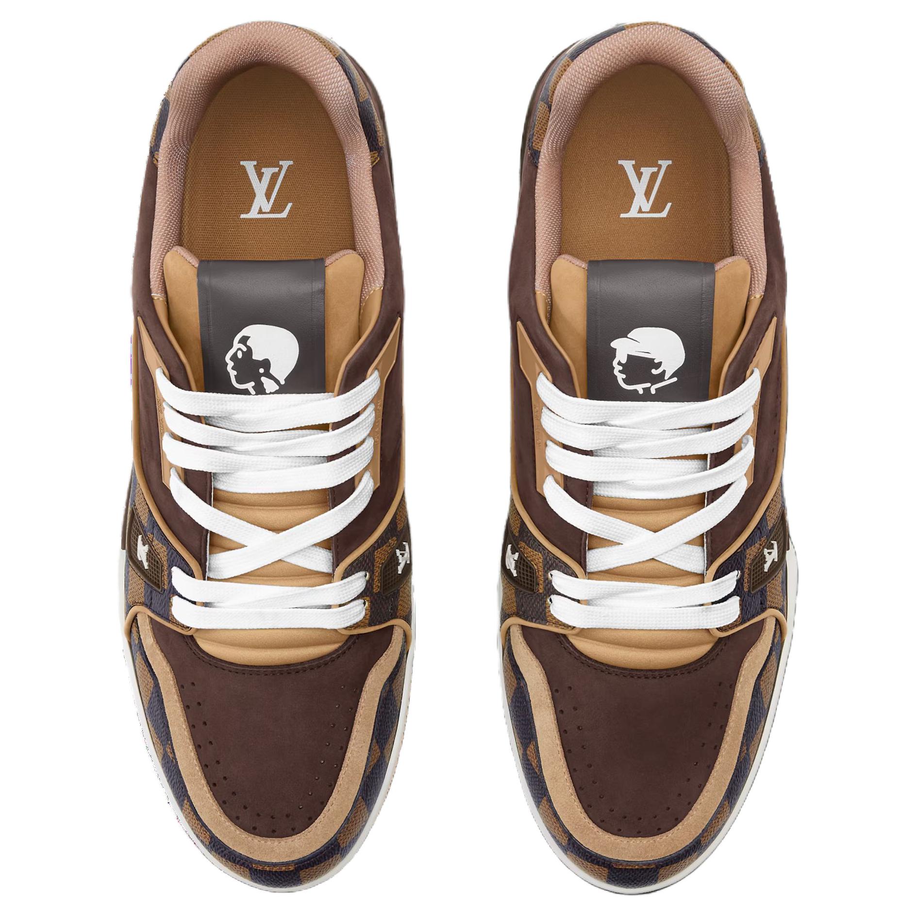 Мужские кроссовки Louis Vuitton LOUIS VUITTON x Nigo (коричневые) — фото 4