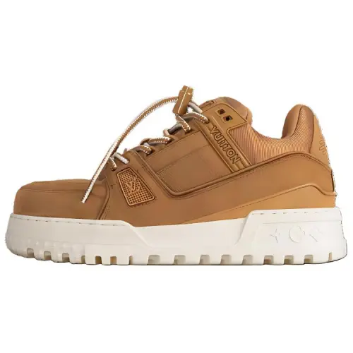 LOUIS VUITTON Trainer Maxi Cow Leather Low top Casual Shoes Men's Brown