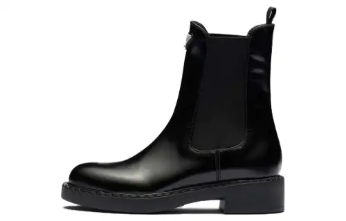 PRADA Brushed Leather Ankle Boots