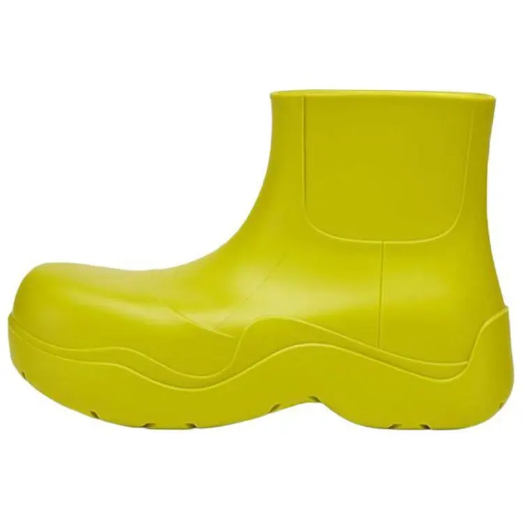 Bottega Veneta Puddle Rain Boots Rubber Classic Ankle Boots Men's Neon Green