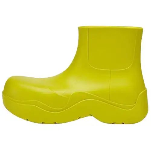Bottega Veneta Puddle Rain Boots Rubber Classic Ankle Boots Men's Neon Green