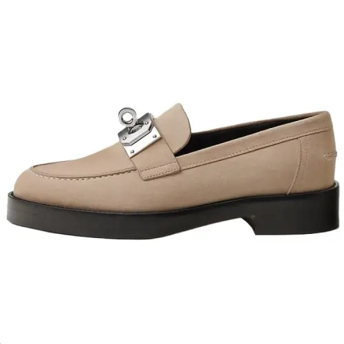 HERMES Hot Loafers 4cm Women's Beige