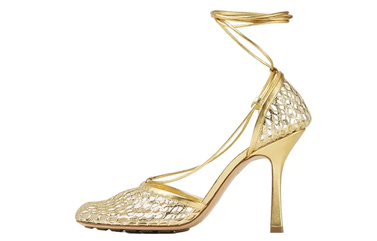 Bottega Veneta Stretch Slim Heel High Heels Women's Gold
