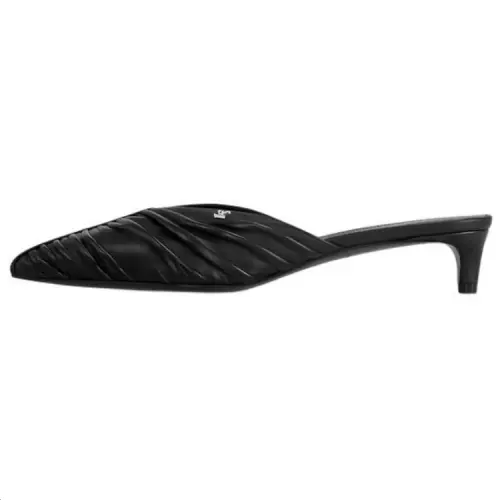 LOUIS VUITTON Closed Toe Slippers 3.5cm Women's Black