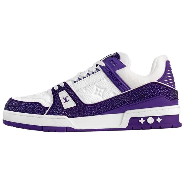 LOUIS VUITTON Trainer Low top Skateboard Shoes Unisex Purple White