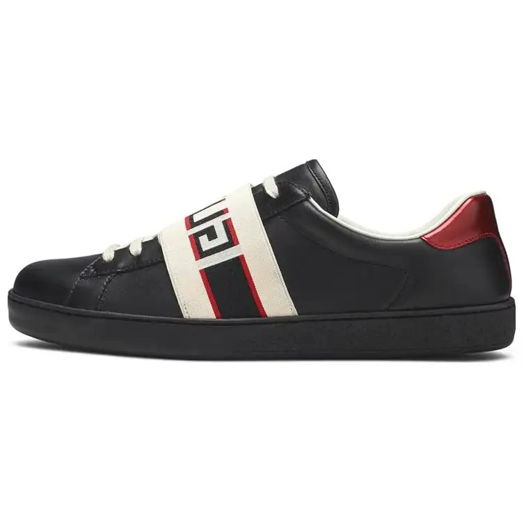 Gucci Ace Stripe Leather 'Black'