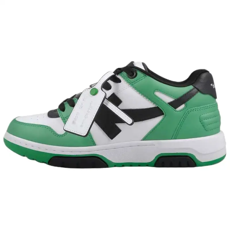 OFF WHITE Out Of Office 'OOO' Low Tops Green Black