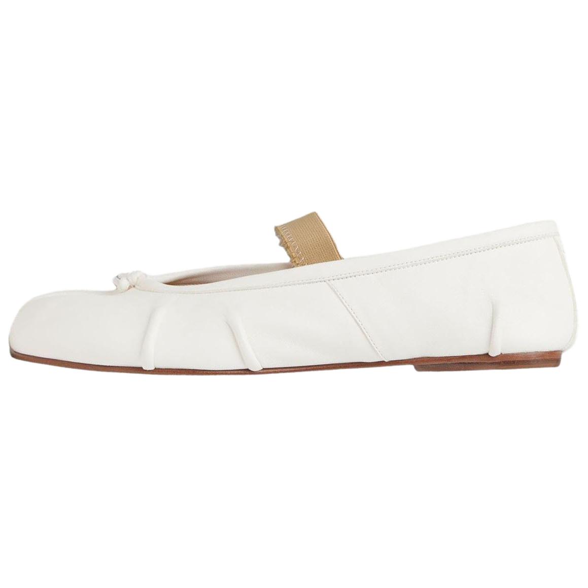 Maison Margiela Mason Margiela Tabi Lambskin Flat Slip-on Ballet Flats Flat Heel Mary Jane Shoes Women's White