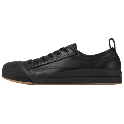 Bottega Veneta Vulcan Leather Low top Skateboard Shoes Men's Black