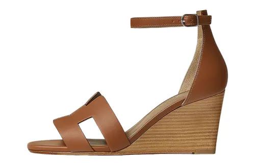 HERMES Lengend One Strap Sandals Women's Brown