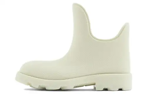 Burberry Marsh Comfortable Round Toe Ankle Boots Women's White