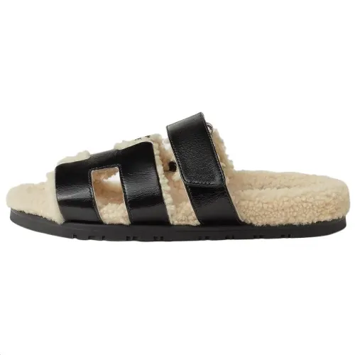 HERMES Chypre Slide Slippers 1.2cm Women's Black