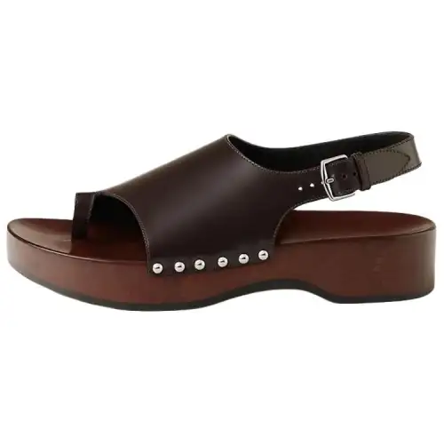 HERMES Klay One Strap Sandals 4cm Women's Brown