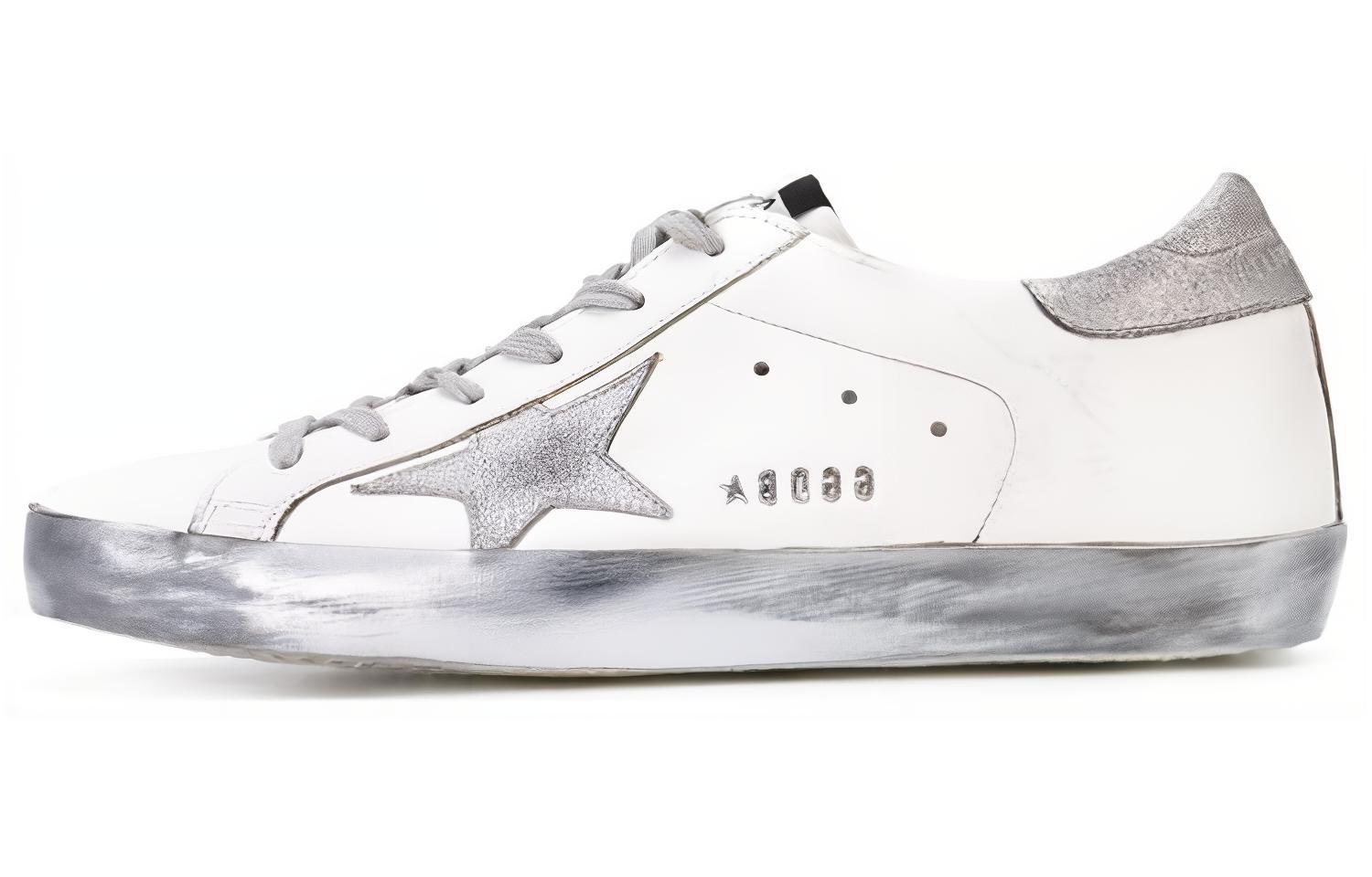 Женские кеды Golden Goose Super-Star (бело-серебряные)