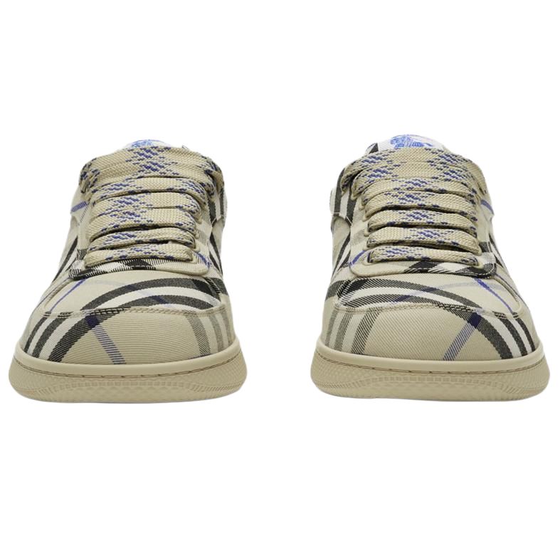 Burberry Terrace Plaid Low top Skateboard Shoes Men's Blue