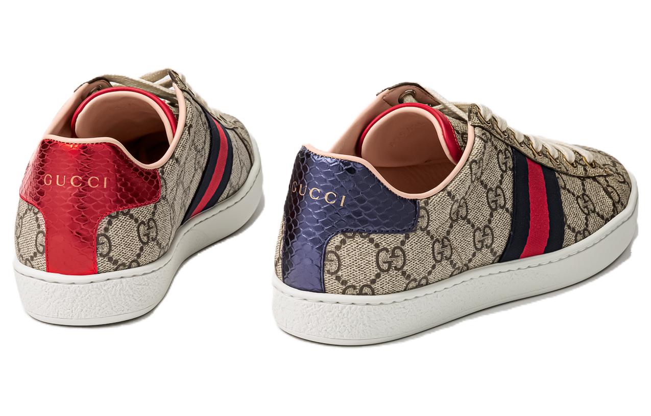 Женские кеды Gucci ACE GG Supreme (бежевые) — фото 5