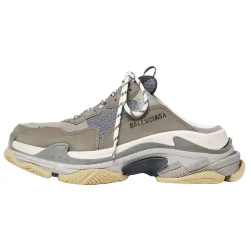 Balenciaga Triple S Mules 'Grey Blue Double Foam And Mesh'
