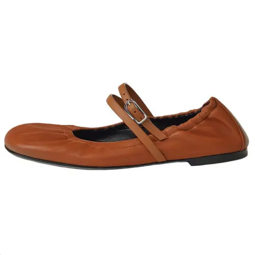 HERMES Jolly Mary Jane Shoes Women's Chestnut Brown