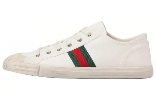 GUCCI Low top Canvas Shoes Men's White