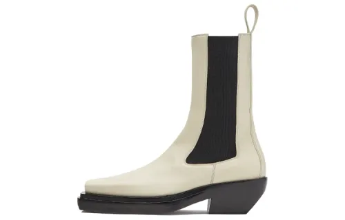 Bottega Veneta BV Lean Short Chelsea Boots Women's Wax White