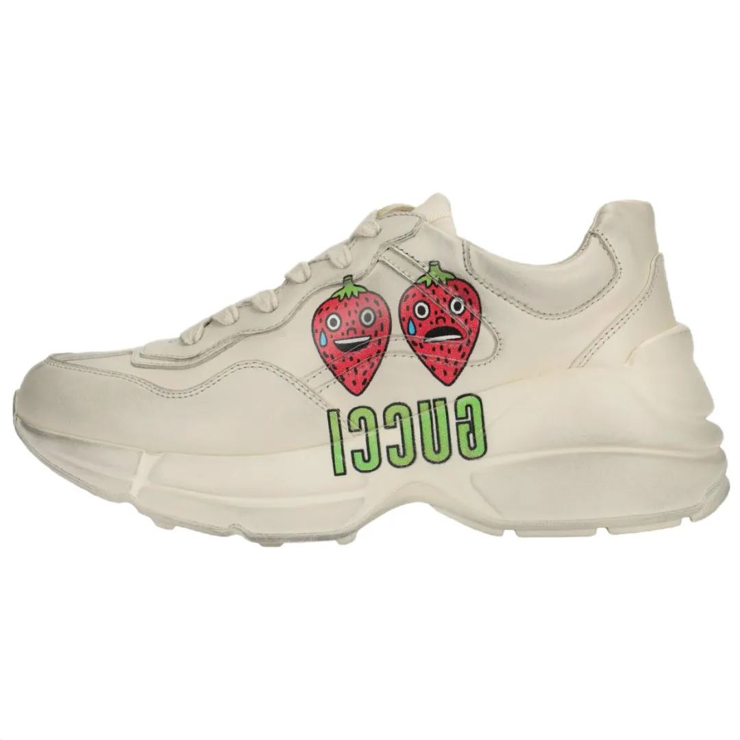 GUCCI Rhyton Strawberry Print Sneakers