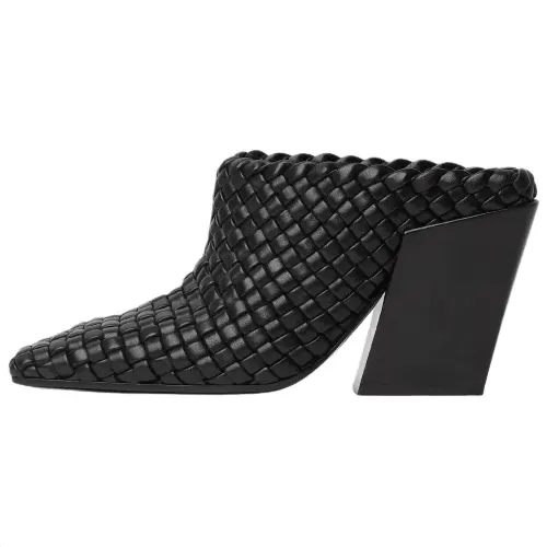 Bottega Veneta Closed Toe Slippers 9cm Women's Black
