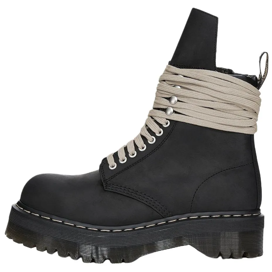 RICK OWENS /RO Dr. Martens Collaboration Short Combat Boots Men's Black
