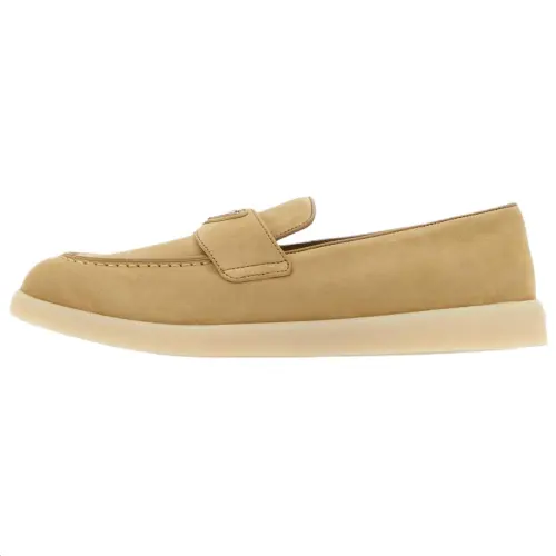 PRADA Suede Loafers Women's Beige