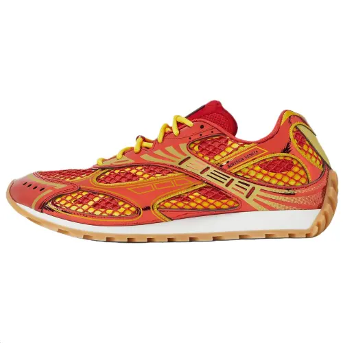 Bottega Veneta Orbit Cow Leather Low top Casual Shoes Men's Red & Yellow