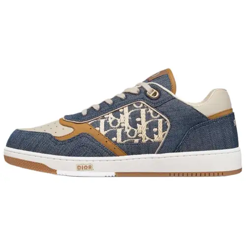 DIOR B27 Uptown Cow Leather Low top Skateboard Shoes Men's Blue
