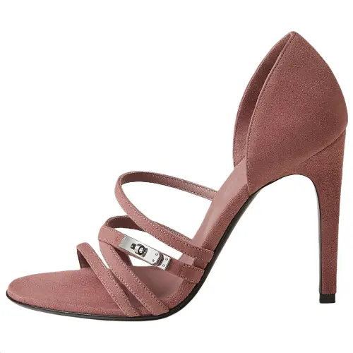 HERMES Lipstick One Strap Sandals 10.5cm Women's Burgundy