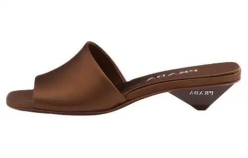 PRADA 35mm Triangle-heel Satin Mules