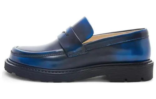 LOEWE Top Grain Cow Leather Loafers 3cm Women's Royal Blue