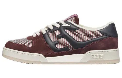 FENDI Match Low top Stylish Skateboarding Shoes Men's Red Black