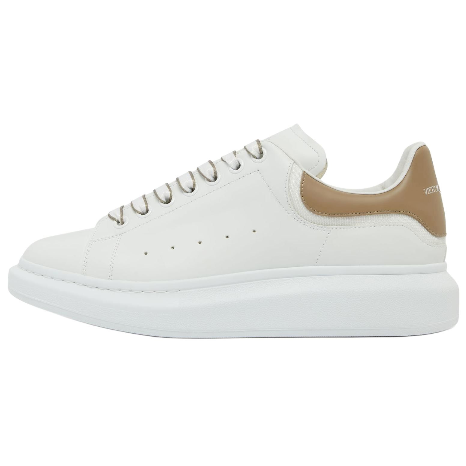 Мужские кеды Alexander McQueen Oversized Leather Sneakers (белые)