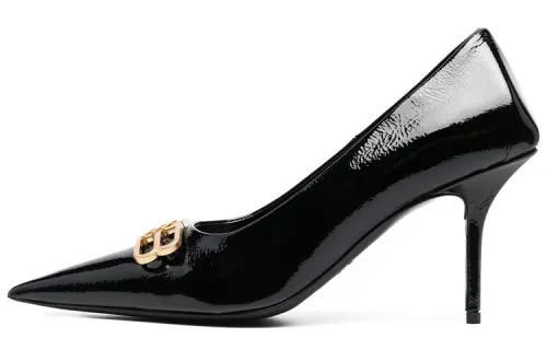 Balenciaga Square Knife Bb 80mm Pumps 'Black Shiny Lambskin' Women's