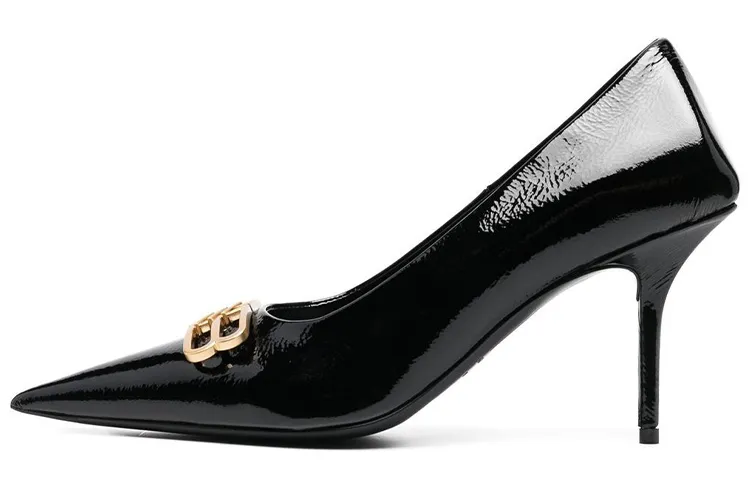 Balenciaga Square Knife Bb 80mm Pumps 'Black Shiny Lambskin' Women's