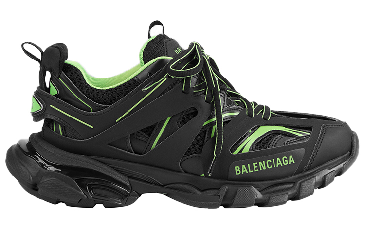 Balenciaga Track Comfortable And Trendy Low top Chunky Sneakers Women's Black Green