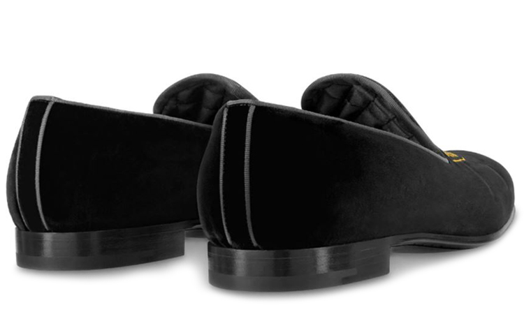 LOUIS VUITTON Auteuil Suede Loafers Women's Black