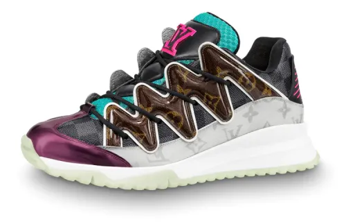 LOUIS VUITTON Zig Zag Leather Low top Sports Casual Shoes Men's Multicolor