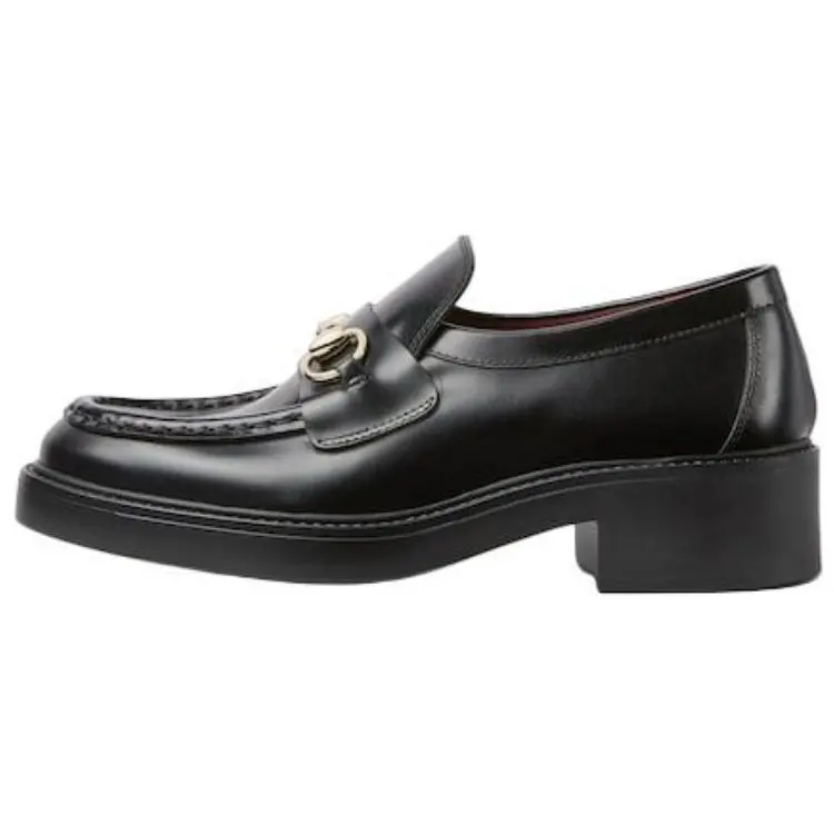 GUCCI Horsebit Leather Loafers 4.5cm Women's Black