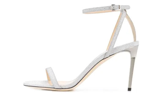 Jimmy Choo Block Heel High Heels 8.5cm Women's Silver