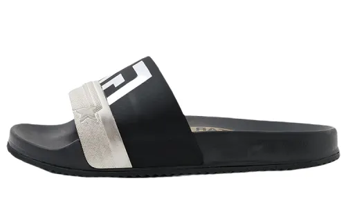 Golden Goose Poolstars Rubber Slide Slippers Men's Black Silver